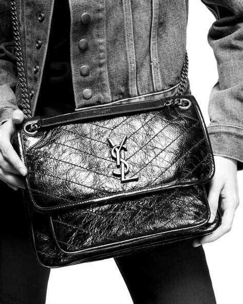 ysl medium niki leather shoulder bag|YSL niki raffia bag.